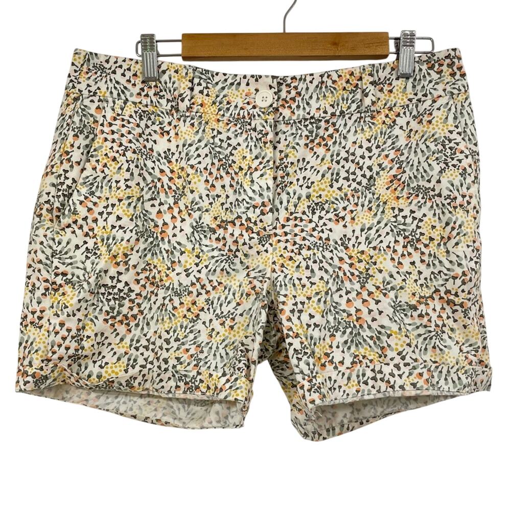 Loft White Orange & Yellow Floral Womens Chino Dressy Shorts Womens 8 Beachy